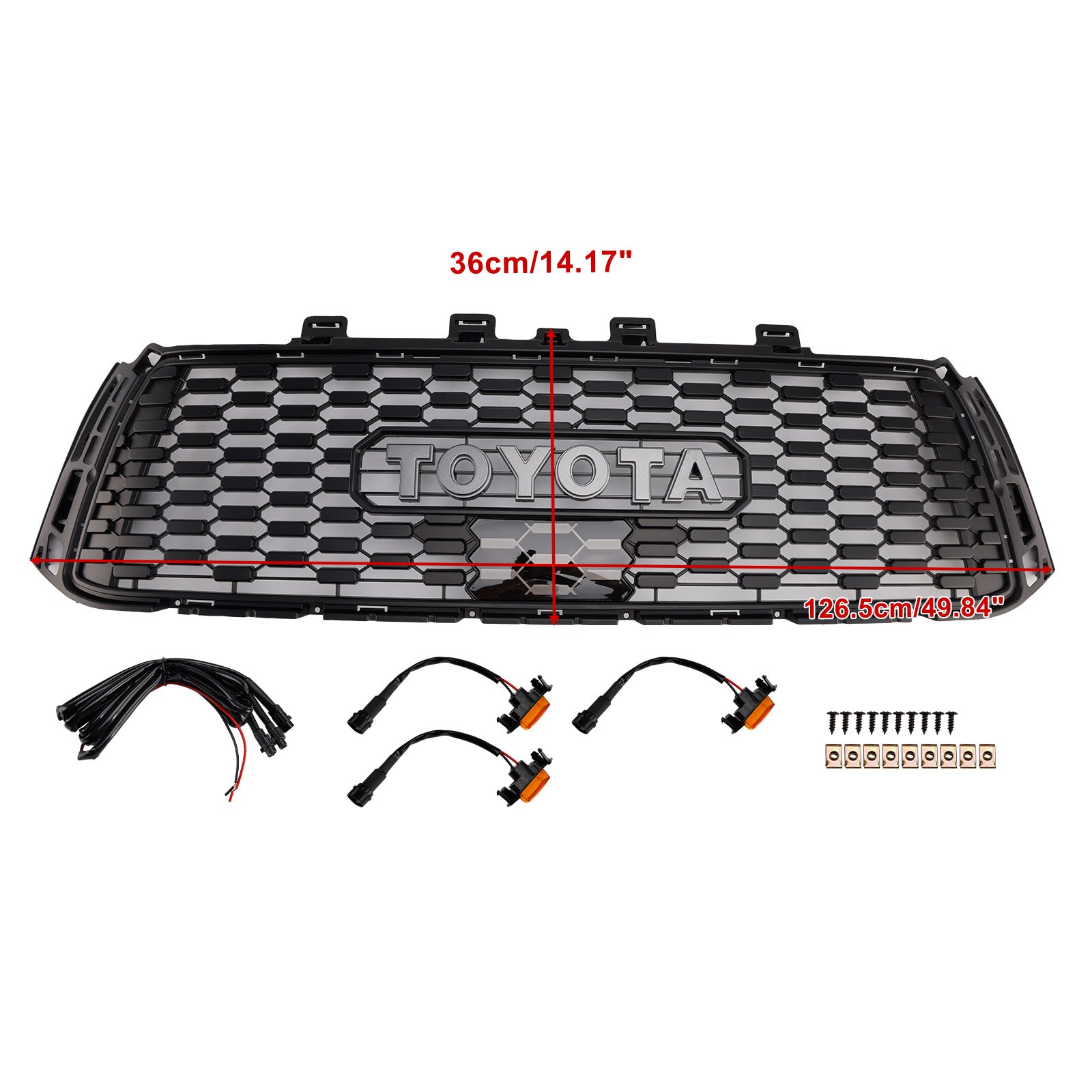 Toyota Tundra 2010-2013 TRD PRO Style Grille Parrilla de parachoques delantero de panal negro con luz LED - 0