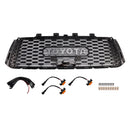 Toyota Tundra 2010-2013 TRD PRO grade estilo favo de mel preto grade do para-choque dianteiro com luz LED-11