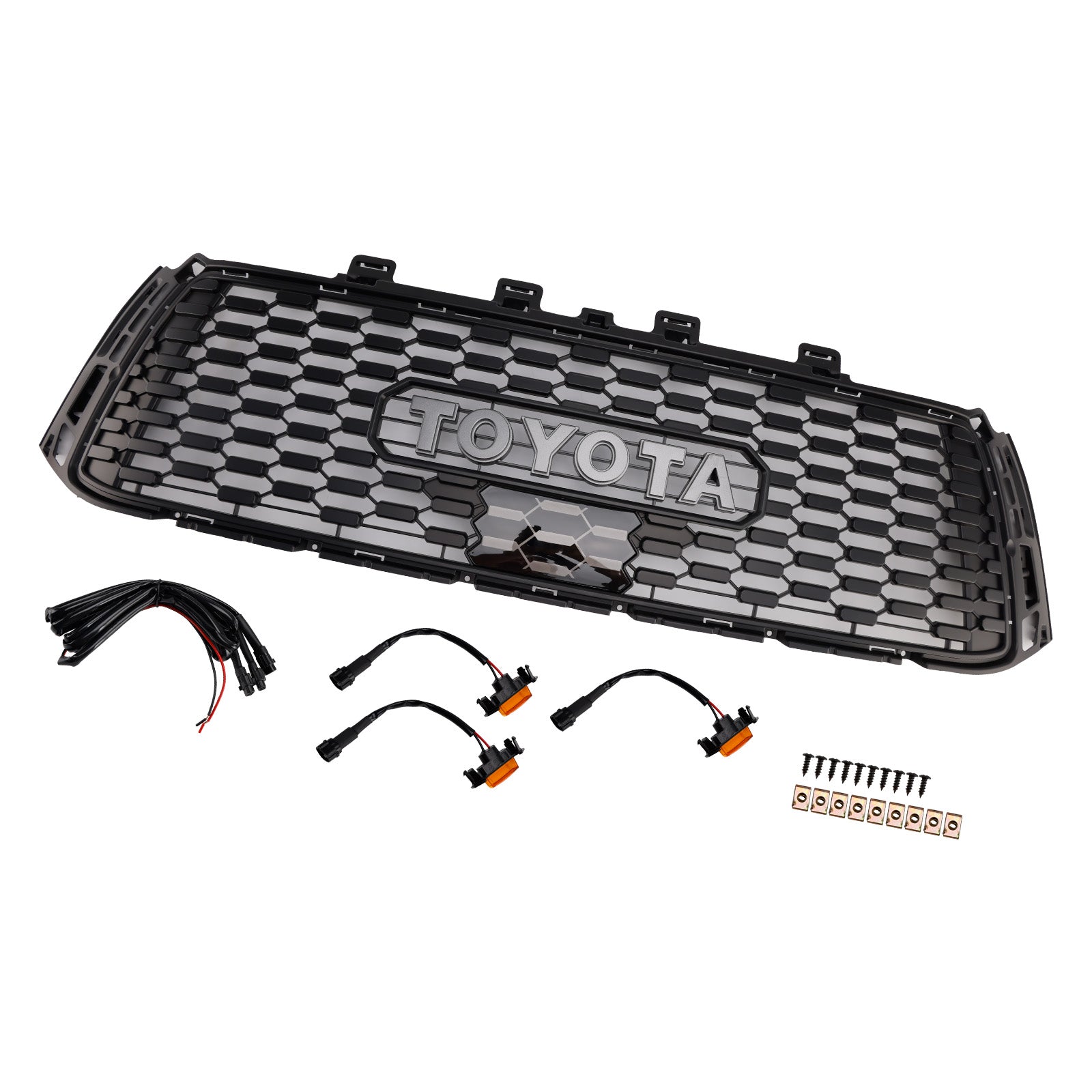 Toyota Tundra 2010-2013 TRD PRO Style Griglia a nido d'ape nera Griglia paraurti anteriore con luce LED