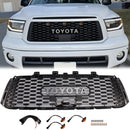Toyota Tundra 2010-2013 TRD PRO grade estilo favo de mel preto grade do para-choque dianteiro com luz LED-1