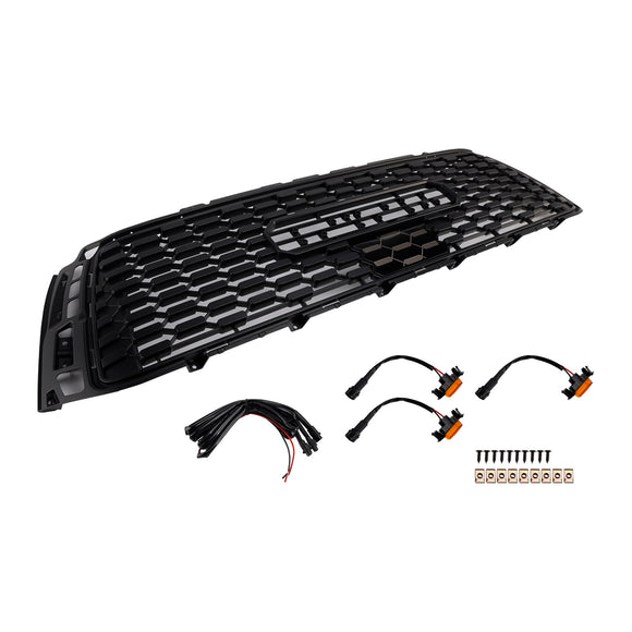 Toyota Tundra 2010-2013 TRD PRO-stijl grille, zwarte honingraat voorbumpergrille met LED-licht & TOYOTA Letter