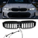 2023-2026 BMW Serie 3 G20 G21 LCI Parrilla de doble línea negra Parachoques delantero Parrilla LED-15