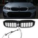 2023-2026 BMW Serie 3 G20 G21 LCI Parrilla de doble línea negra Parachoques delantero Parrilla LED-1