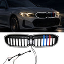 BMW 2023-2024 Serie 3 G20 G21 320i/330i/M340i/318i/320d Rejilla frontal tipo riñón de malla negra brillante-1