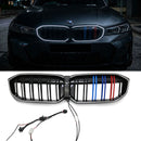 2023-2026 BMW Serie 3 G20 G21 LCI Parrilla de doble línea negra Parachoques delantero Parrilla LED-16