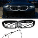 2023-2026 BMW Serie 3 G20 G21 LCI Parrilla de doble línea negra Parachoques delantero Parrilla LED-18