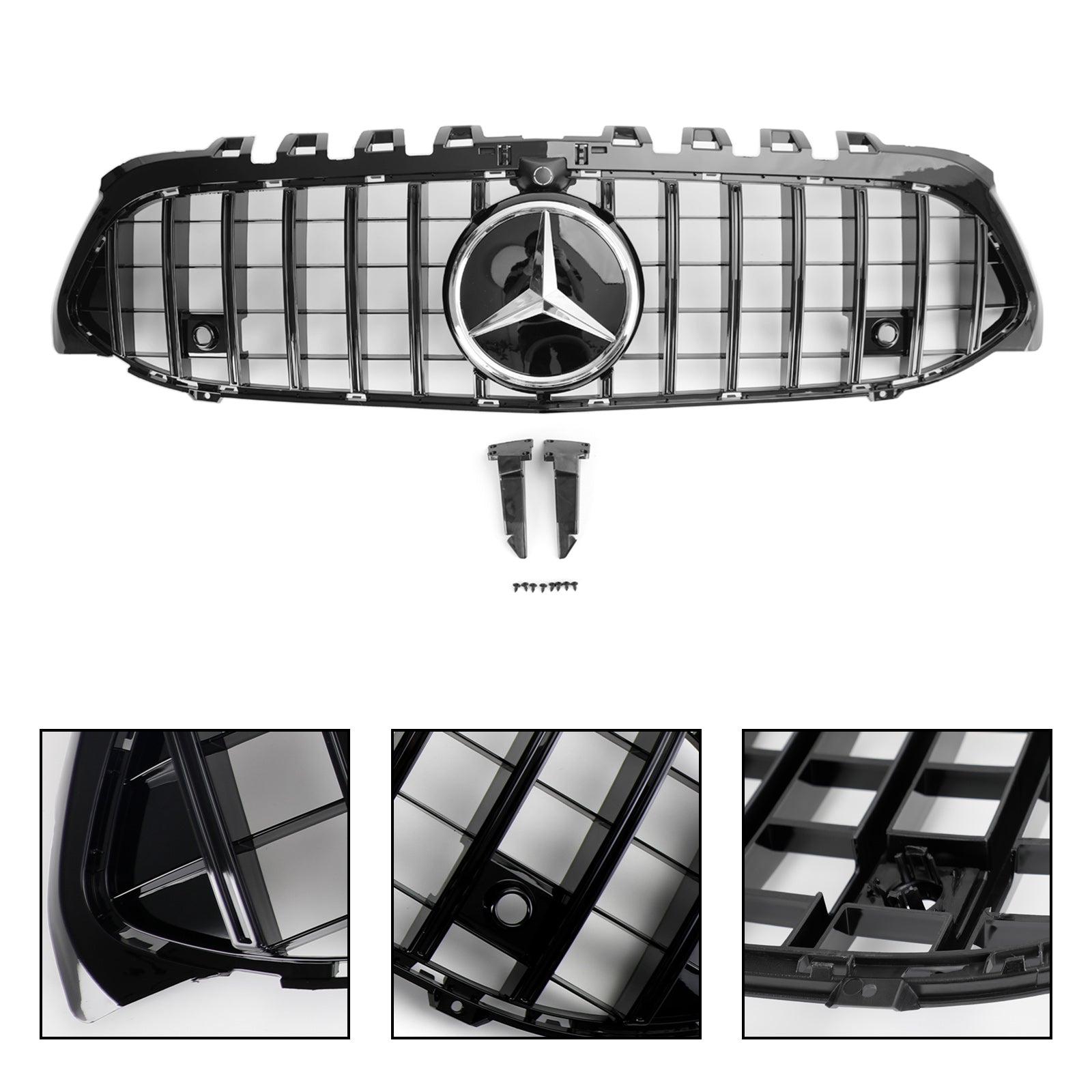 Grille de pare-chocs avant de remplacement noire de style AMG pour Mercedes-Benz CLASSE A W177 A180/200/A35 2019-2023