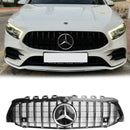 Mercedes-Benz KLASA A W177 A180/A200/A220/A250/A35 2019-2023 Przednia osłona zderzaka Czarna zamiennik grilla w stylu GT z emblematem-1