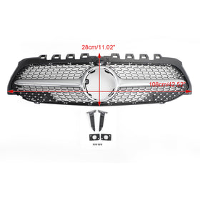 Mercedes-Benz Classe A 2019-2023 W177 Grade dianteira cromada estilo diamante para A180/A200/A220/A250/A35 - 0