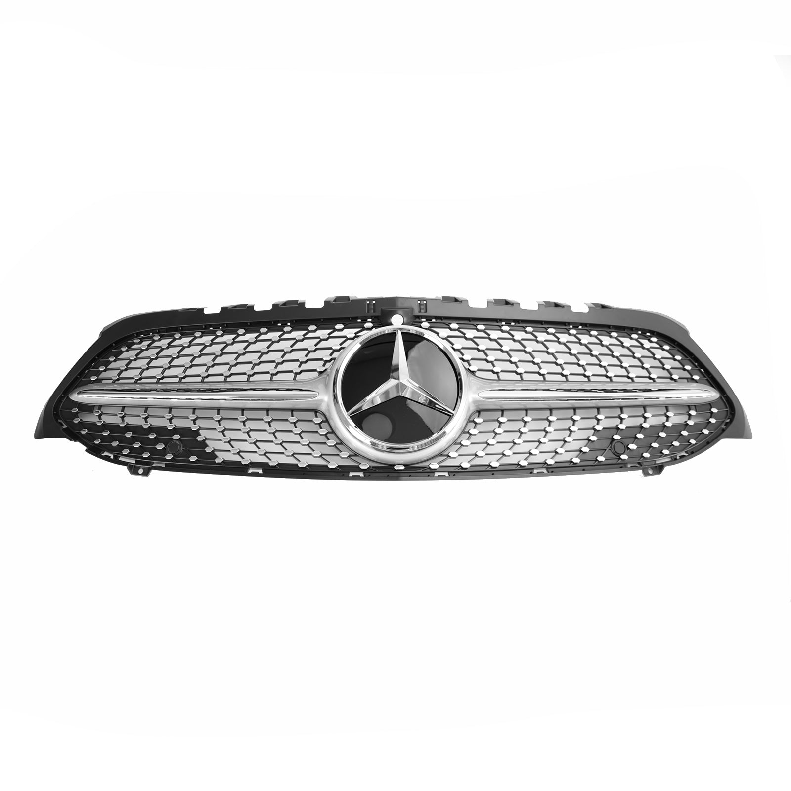 Parrilla delantera de diamante con rejilla cromada negra para Mercedes Benz W177 CLASE A A180/200/A35 2019-2023