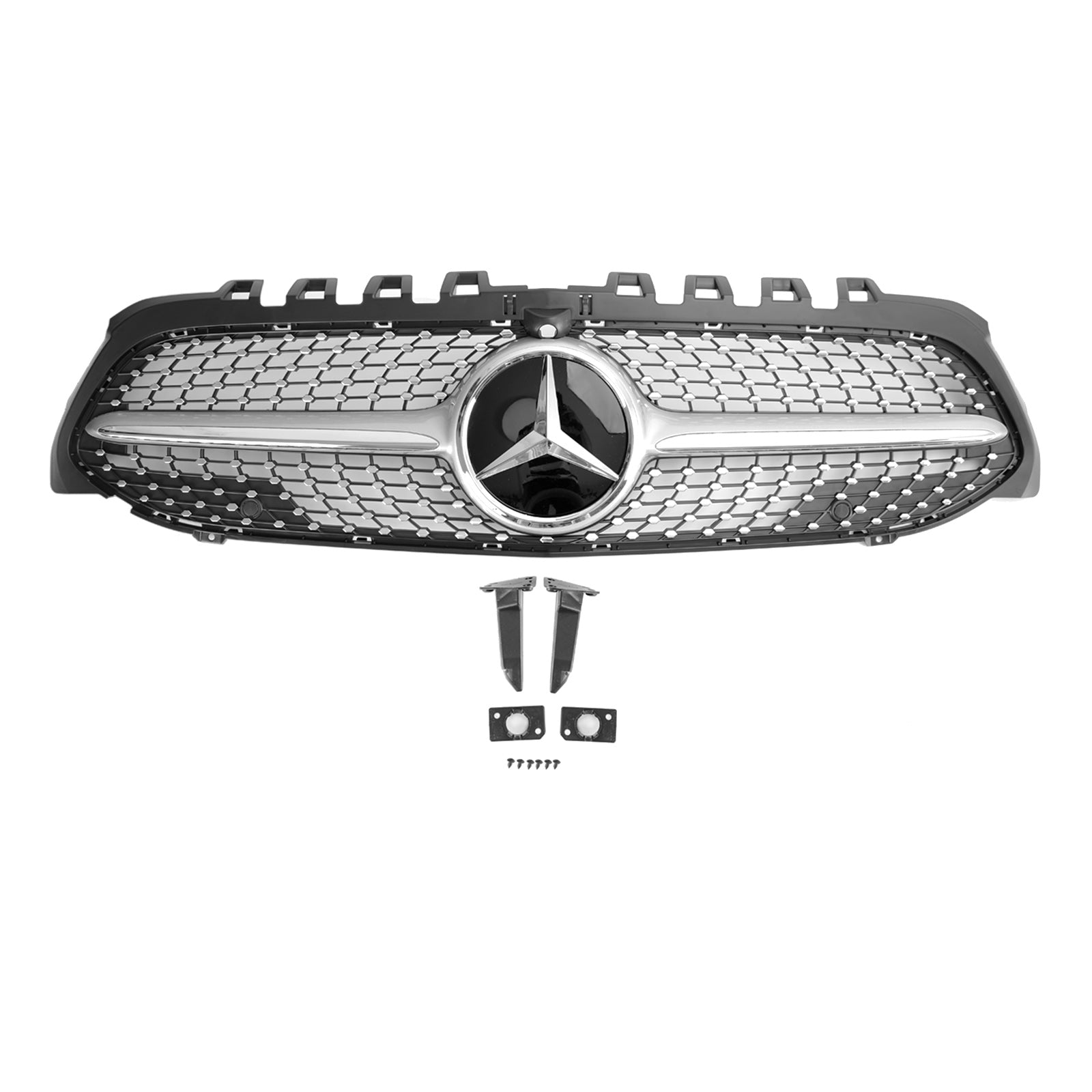 Grille de pare-chocs avant en diamant pour Mercedes Benz W177 CLASSE A A180/200/A35 2019-2023 Grille chromée noire