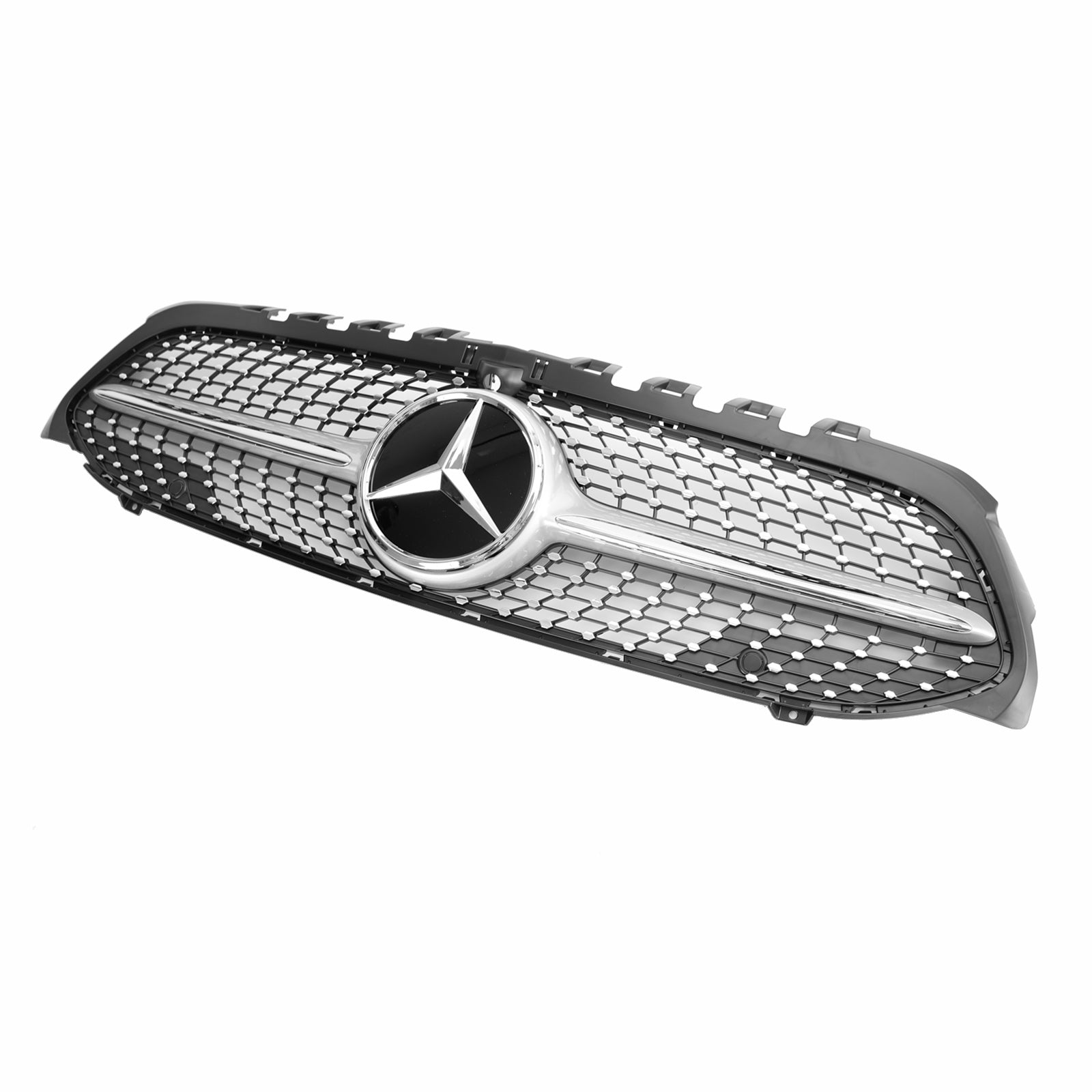 Grille de pare-chocs avant en diamant pour Mercedes Benz W177 CLASSE A A180/200/A35 2019-2023 Grille chromée noire