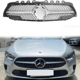 Mercedes-Benz Classe A 2019-2023 W177 Grade dianteira cromada estilo diamante para A180/A200/A220/A250/A35