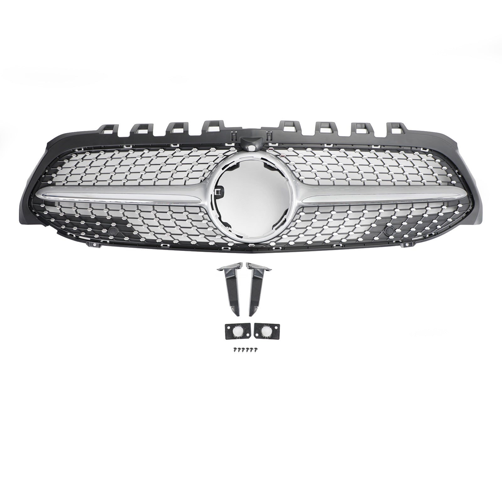 Grille de pare-chocs avant en diamant pour Mercedes Benz W177 CLASSE A A180/200/A35 2019-2023 Grille chromée noire