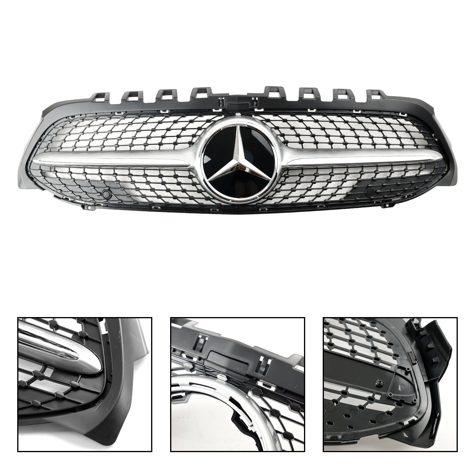 Mercedes-Benz A-Class W177 A180/200/A35 2019-2023 Diamond Front Bumper Grill Grille Black Grille