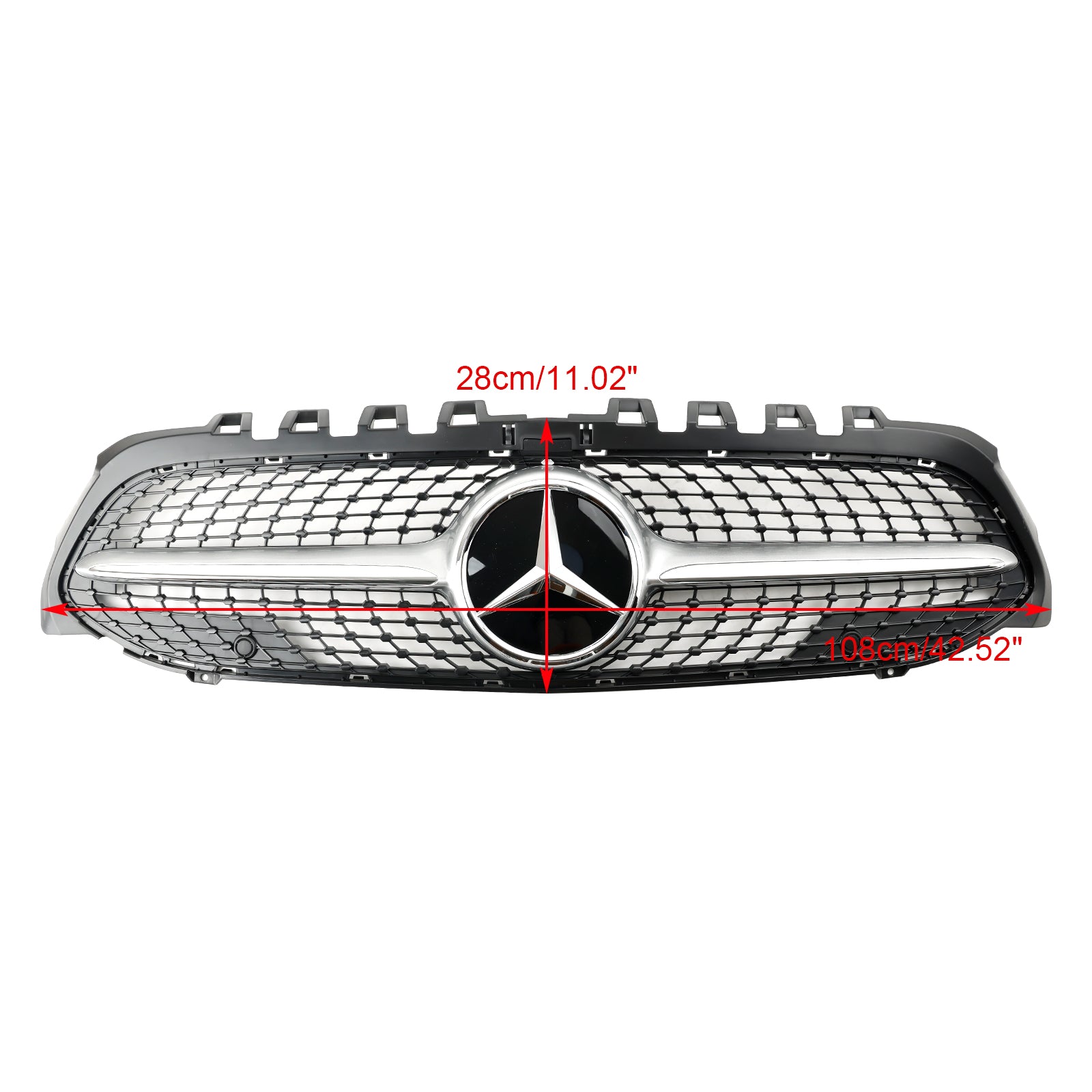 Parrilla delantera de parachoques con forma de diamante de Mercedes-Benz Clase A W177 A180/200/A35 2019-2023, color negro