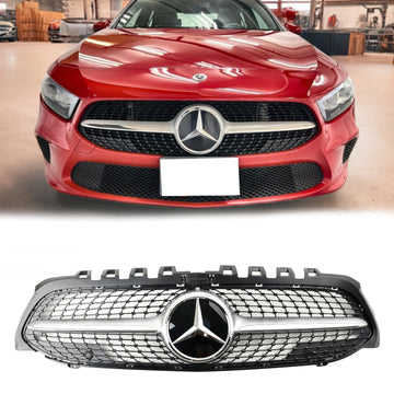 Mercedes-Benz A-Class W177 A180/200/A35 2019-2023 Diamond Front Bumper Grill Grille Black Grille