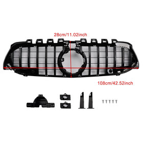 Mercedes-Benz Classe A W177 Grade dianteira de substituição estilo GT com emblema para A180/A200/A220/A250/A35 2019-2023 - 0