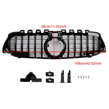 Mercedes-Benz A-CLASS W177 A180/A200/A220/A250/A35 2019-2023 Front Bumper Grille Black Replcaement GT Style Grill With Emblem - 0