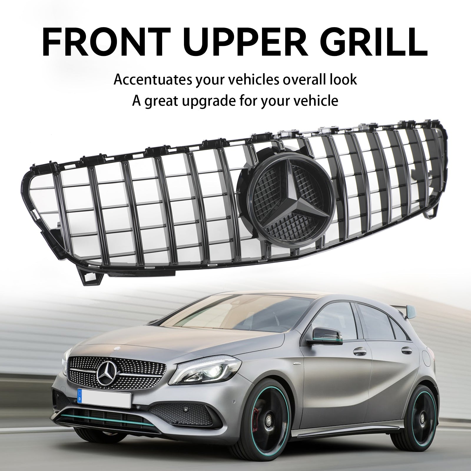 Mercedes Benz A-CLASS W176 A180/200/A45 2016-2018 Front Bumper Grille AMG Style Black Grill