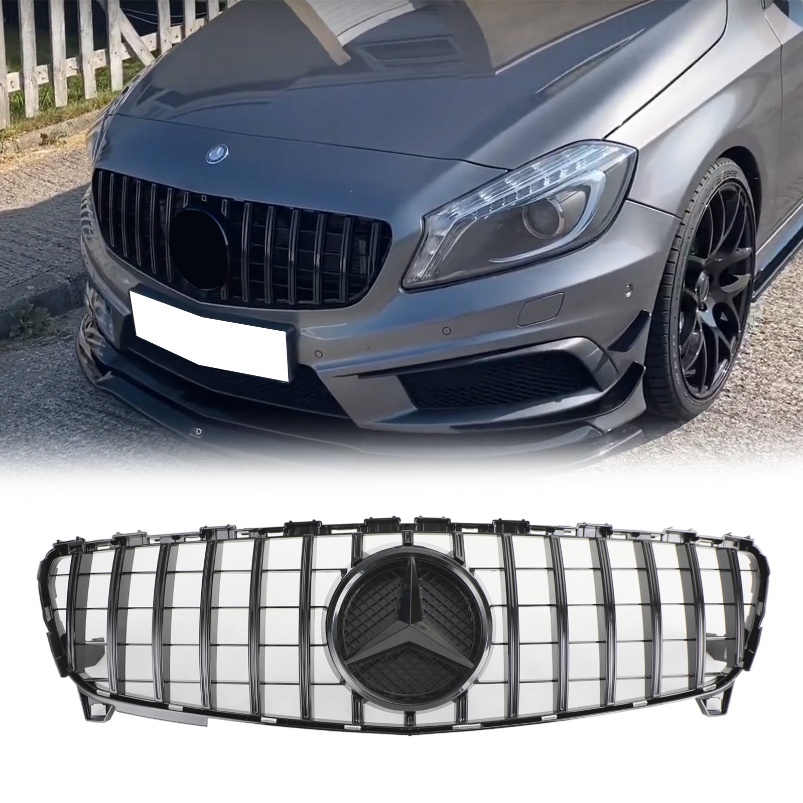 Mercedes Benz A-CLASS W176 A180/200/A45 2016-2018 Front Bumper Grille AMG Style Black Grill