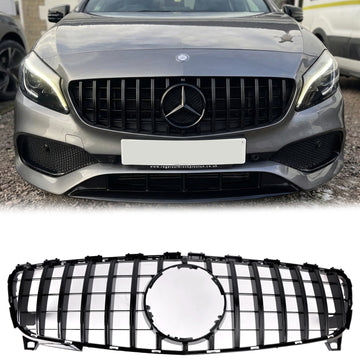 Mercedes-Benz A-klasse 2016-2018 W176 A180/A200/A250/A45 GT-stijl grille voorbumper zwarte grille - 0
