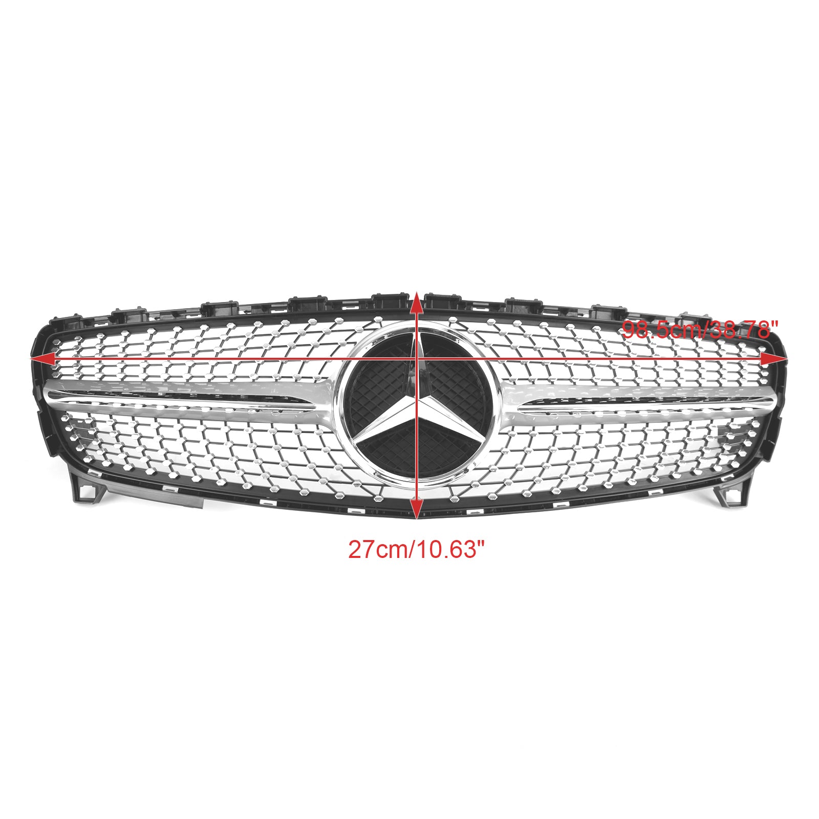 Rejilla de parachoques delantero con forma de diamante de repuesto para Mercedes Benz CLASE A W176 A180/200/A45 2016-2018