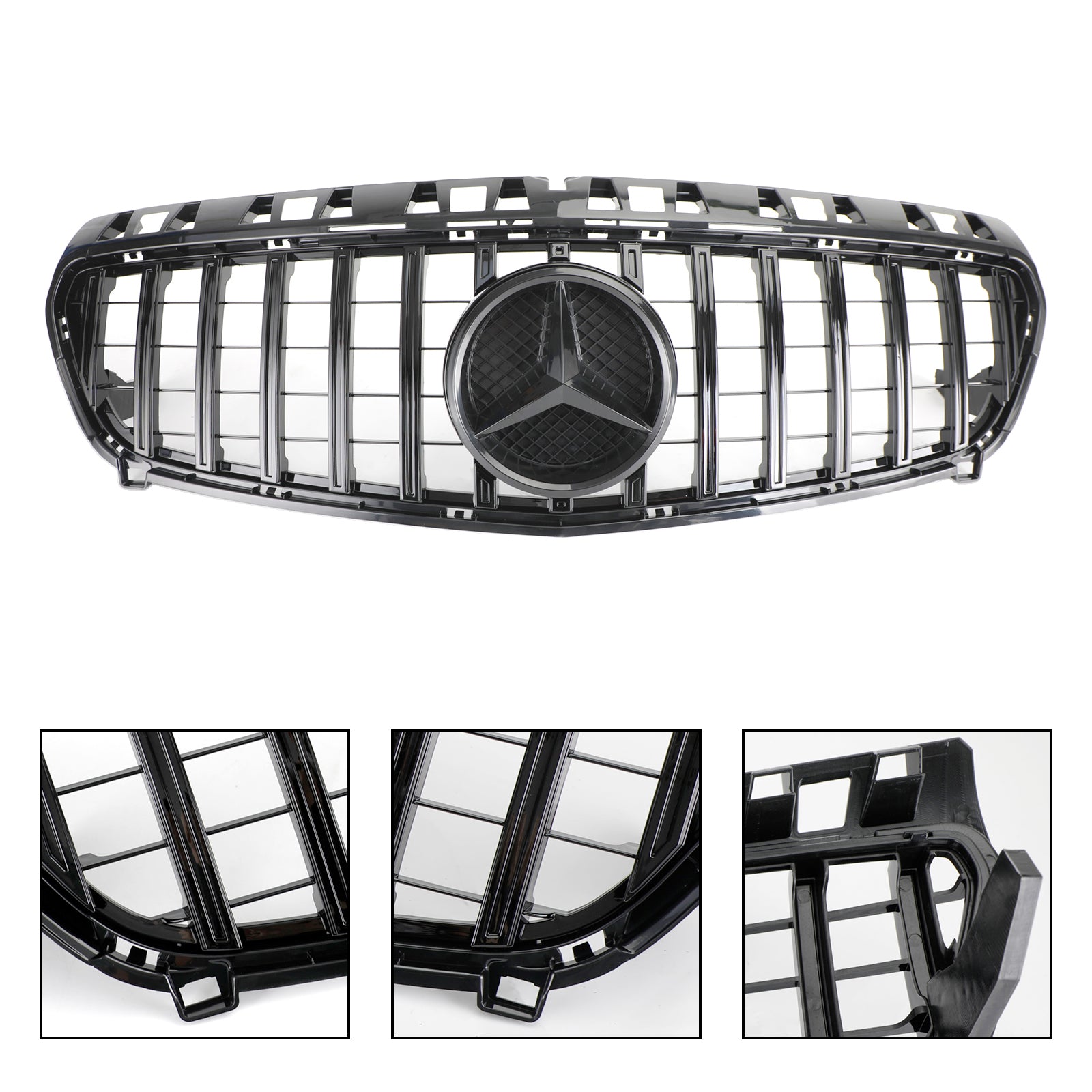 Parrilla delantera estilo AMG negra brillante para Mercedes-Benz CLASE A W176 A180/200/A45 2013-2015