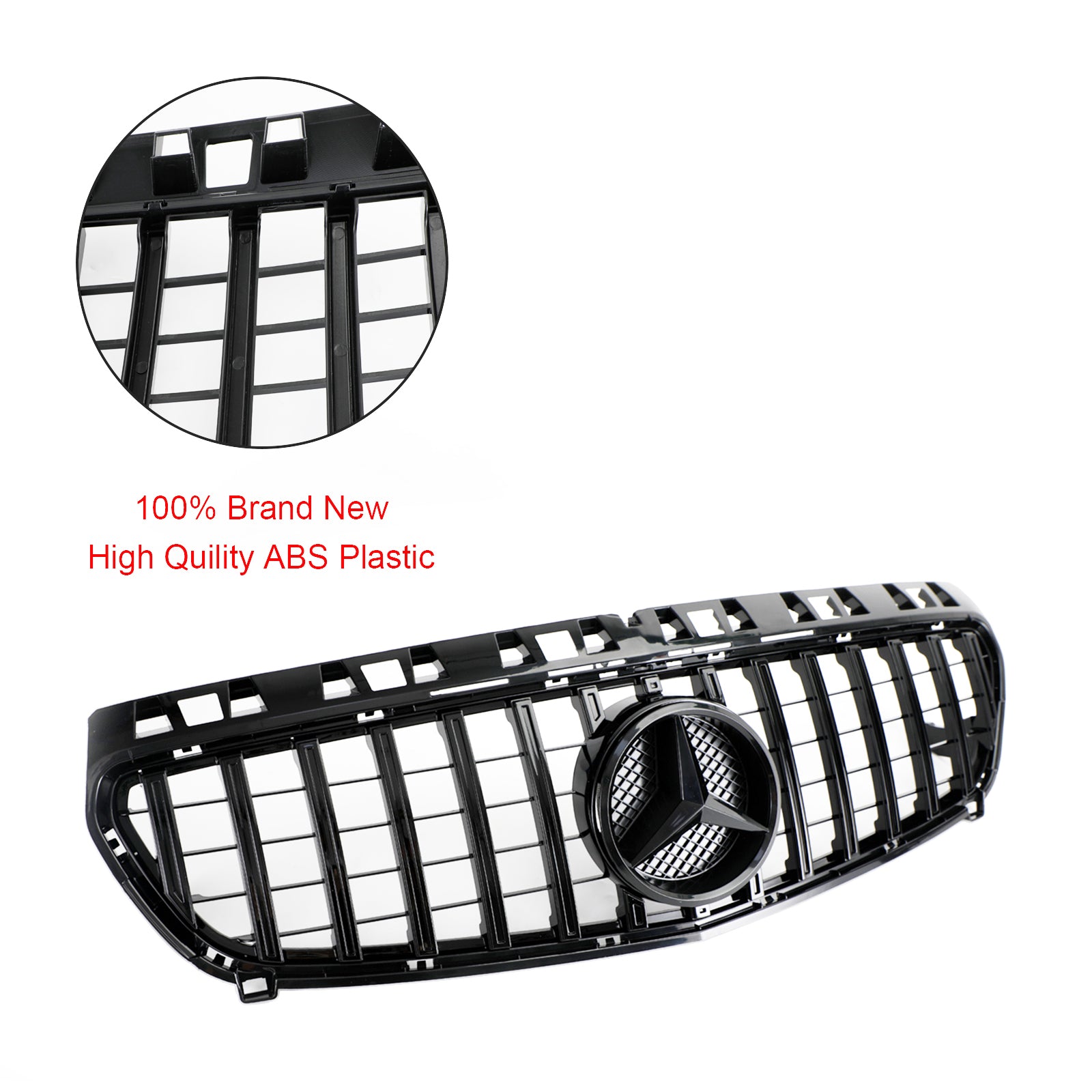 2013-2015 Mercedes-Benz A-CLASS W176 A180/200/A45 Front Bumper Grille Gloss Black AMG Style Grill