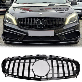 2012-2015 Mercedes-Benz A-CLASS W176 A180/200/A45 Front Bumper Grille Gloss Black AMG Style Grill
