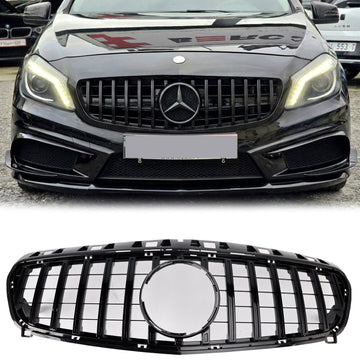 2012-2015 Mercedes-Benz A-CLASS W176 A180/200/A45 Front Bumper Grille Gloss Black AMG Style Grill