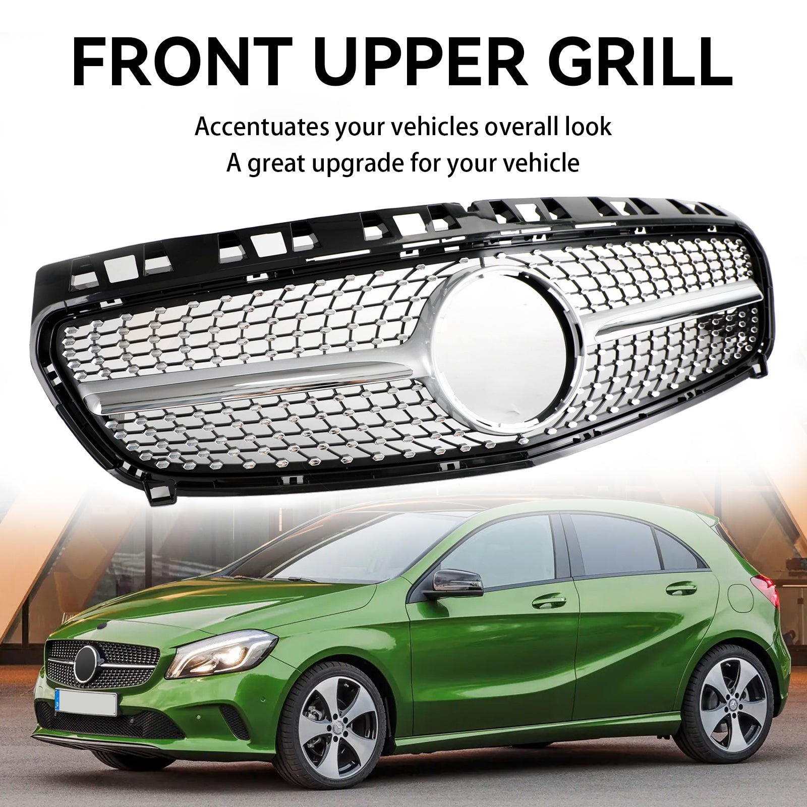 Mercedes 2013-2015 W176 Griglia paraurti anteriore cromata nera per Classe A A180/200/A45