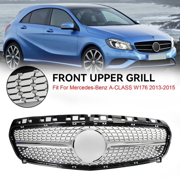 Mercedes 2013-2015 W176 A-Klasse A180/200/A45 Frontstoßstangengrill Schwarz Chrom Ersatzgrill