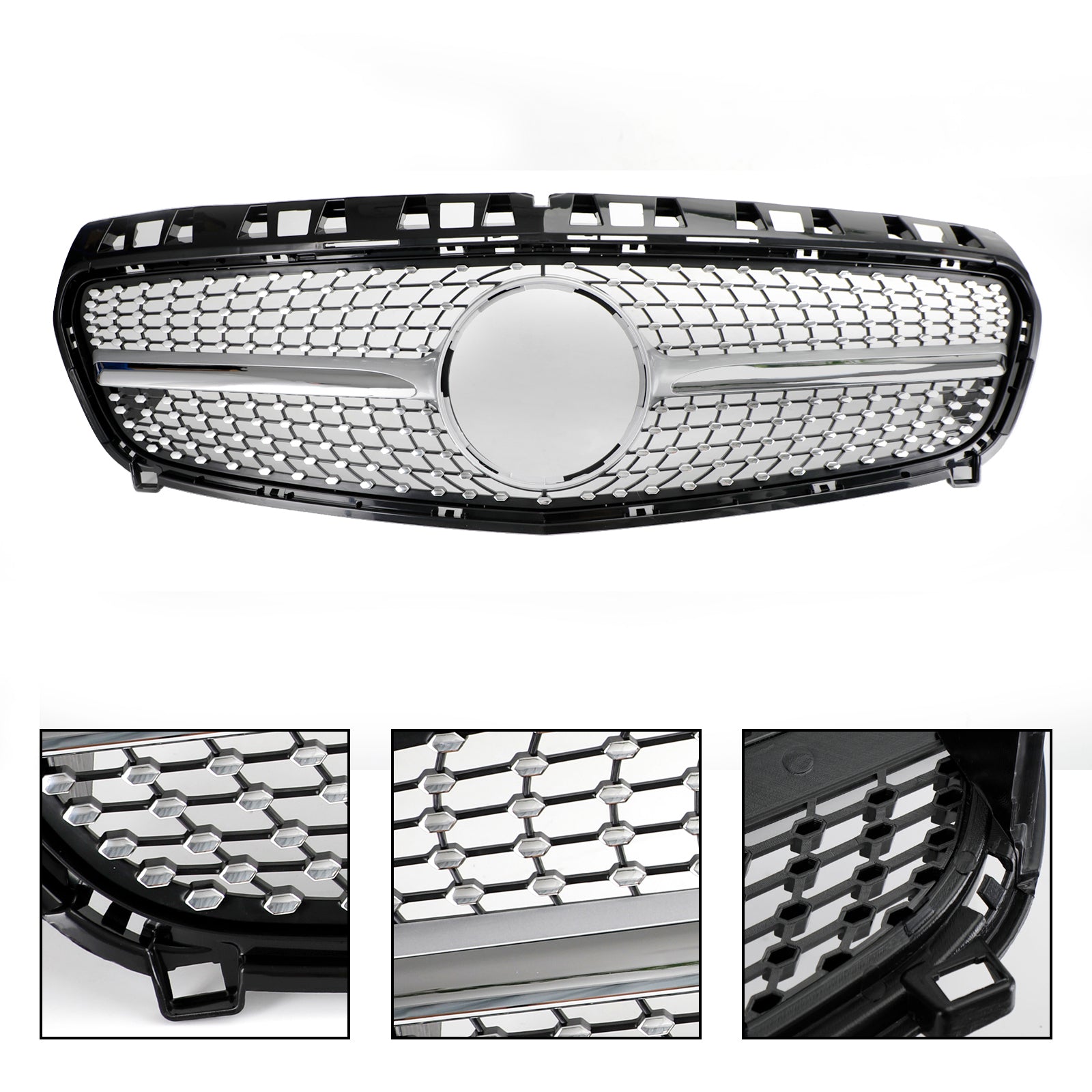 Mercedes 2013-2015 W176 Griglia paraurti anteriore cromata nera per Classe A A180/200/A45