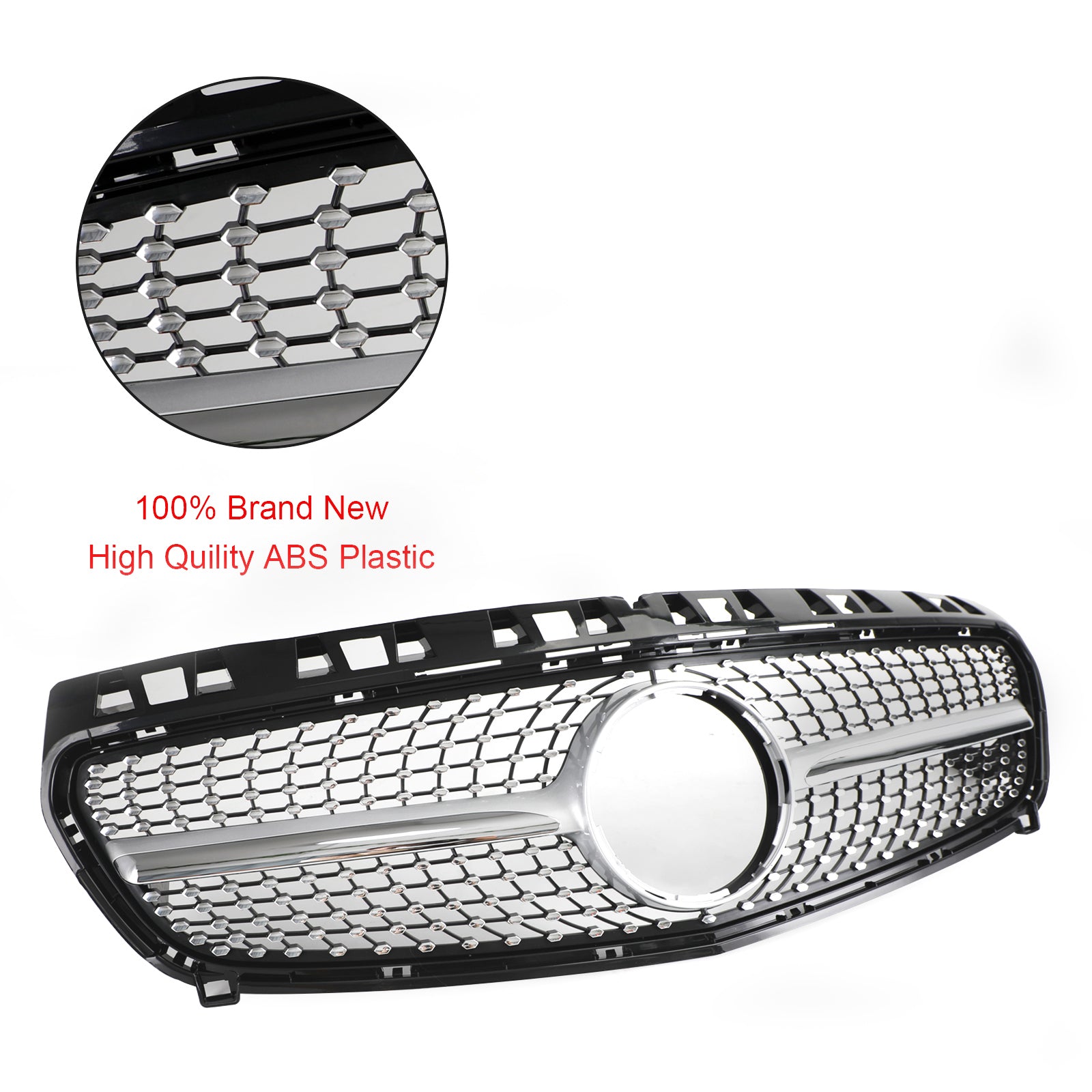 Mercedes 2013-2015 W176 Griglia paraurti anteriore cromata nera per Classe A A180/200/A45