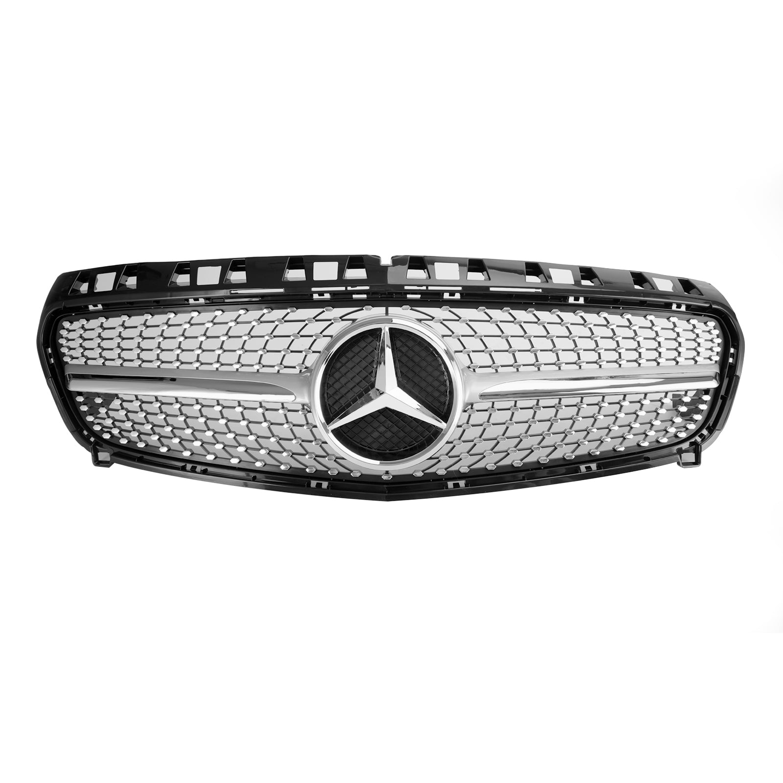 Benz 2013-2015 W176 A-Class A180/200/A45 Front Bumper Grille Black Chrome Replacement Grill