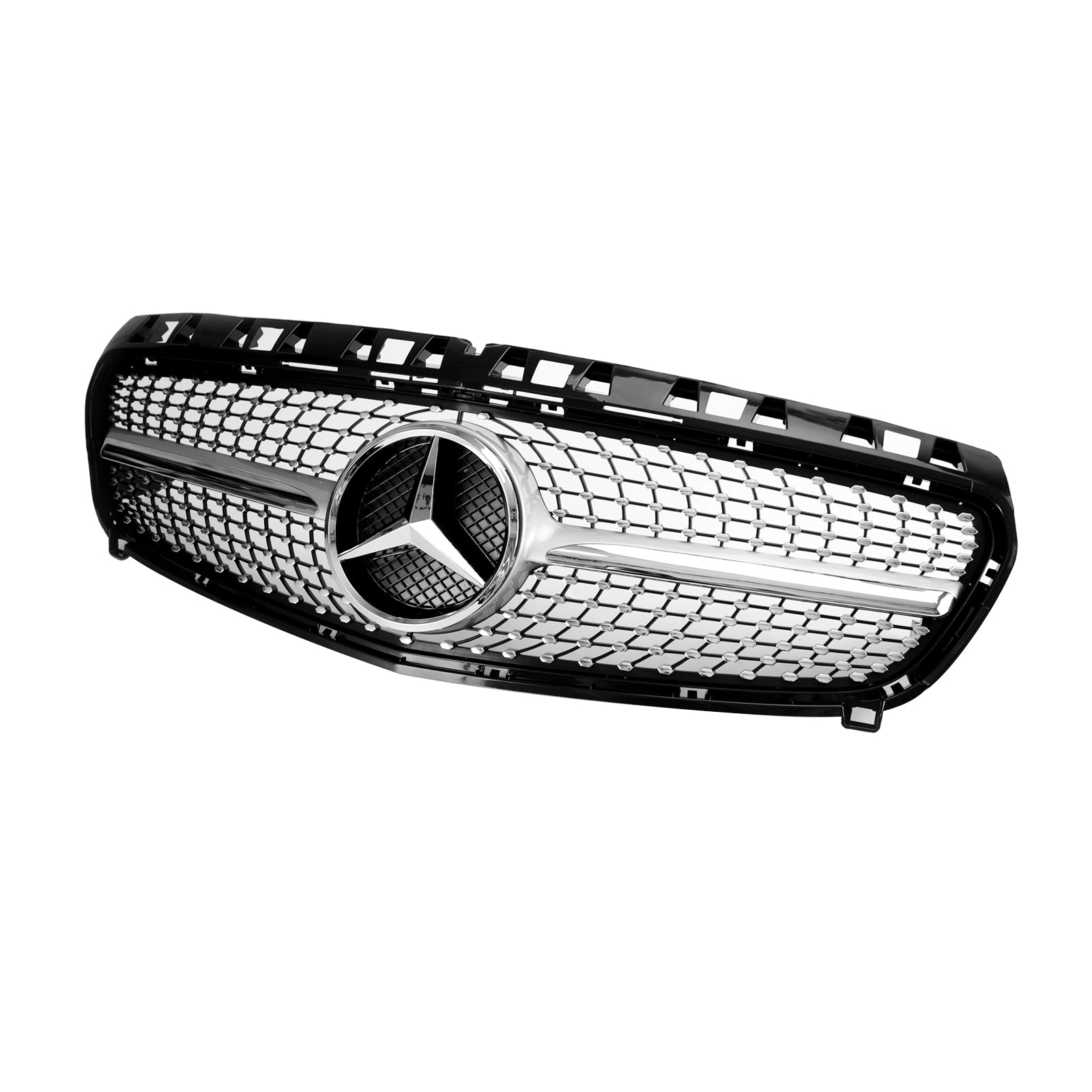 Benz 2013-2015 W176 A-Class A180/200/A45 Front Bumper Grille Black Chrome Replacement Grill