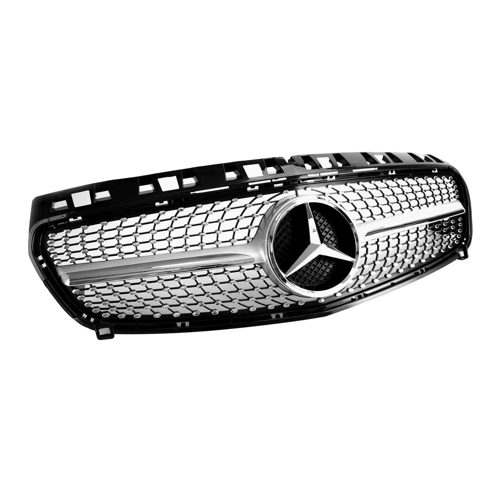 Benz 2013-2015 W176 A-Class A180/200/A45 Front Bumper Grille Black Chrome Replacement Grill