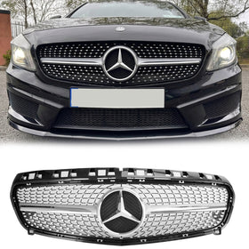 Mercedes 2013-2015 W176 Griglia paraurti anteriore cromata nera per Classe A A180/200/A45