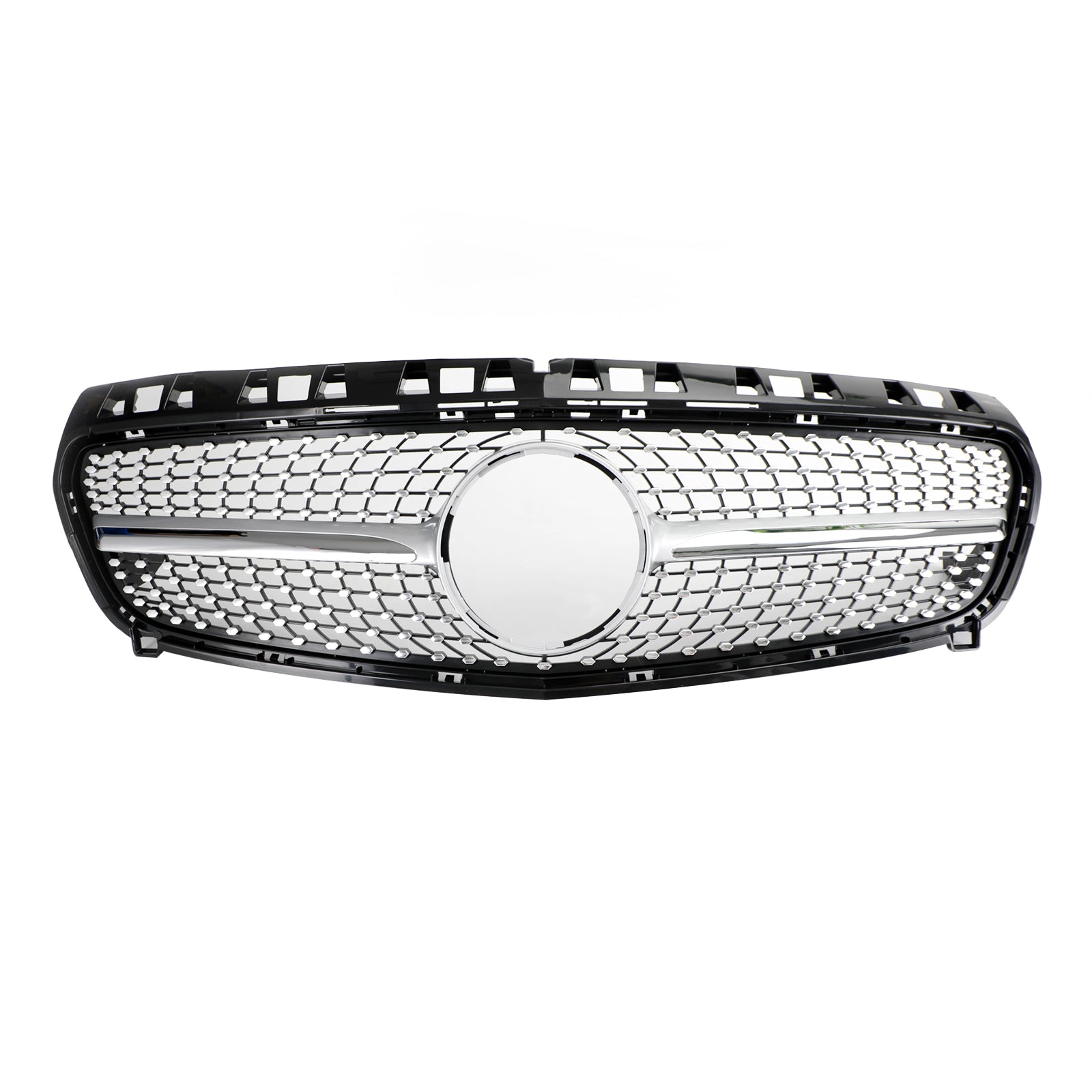 Benz 2013-2015 W176 A-Class A180/200/A45 Front Bumper Grille Black Chrome Replacement Grill