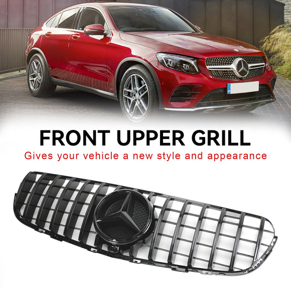 Grille de pare-chocs avant Mercedes Benz X253 Classe GLC GLC250/300/350e/220d 2015-2019 Noir brillant Style AMG