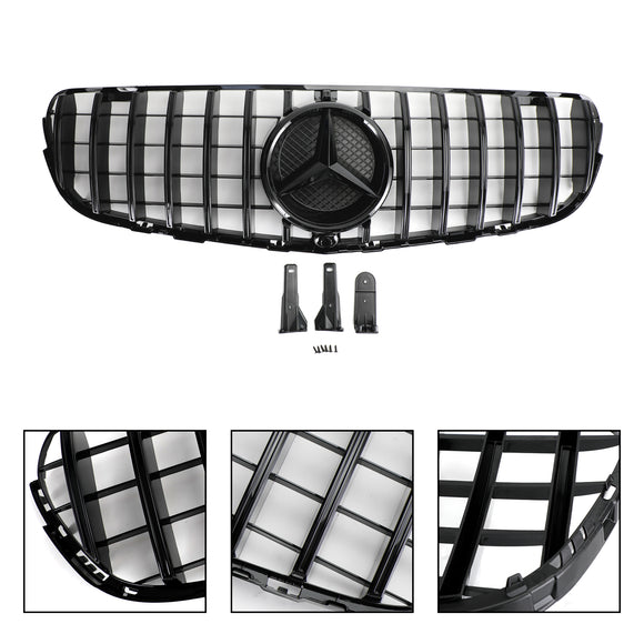 Grille de pare-chocs avant Mercedes Benz X253 Classe GLC GLC250/300/350e/220d 2015-2019 Noir brillant Style AMG