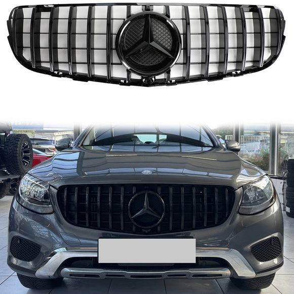 Mercedes Benz X253 GLC-Klasse GLC220/250/300/350 2015–2019 Frontstoßstangengrill, glänzend schwarz, AMG-Style-Grill