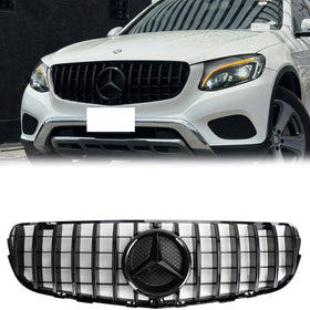 Mercedes Benz X253 GLC-Class GLC220/250/300/350 2015-2019 Front Bumper Grille Gloss Black AMG Style Grill