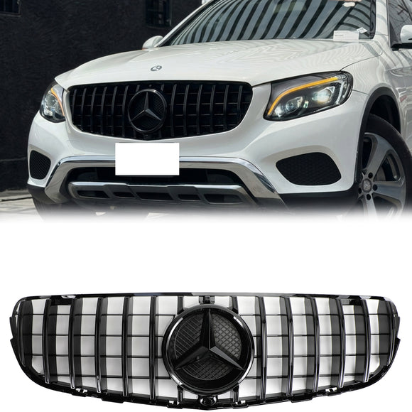 Mercedes Benz X253 GLC-Klasse GLC220/250/300/350 2015–2019 Frontstoßstangengrill, glänzend schwarz, AMG-Style-Grill