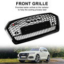 2018-2020 Audi Q5 SQ5 Grille avant en nid d'abeille Grille de remplacement de style RSQ5 Grille noire-4