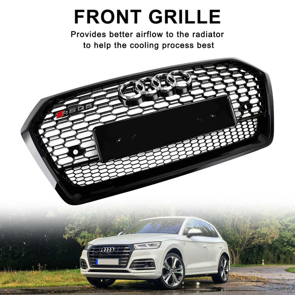 2018-2020 Audi Q5 SQ5 Grille avant en nid d'abeille Grille de remplacement de style RSQ5 Grille noire