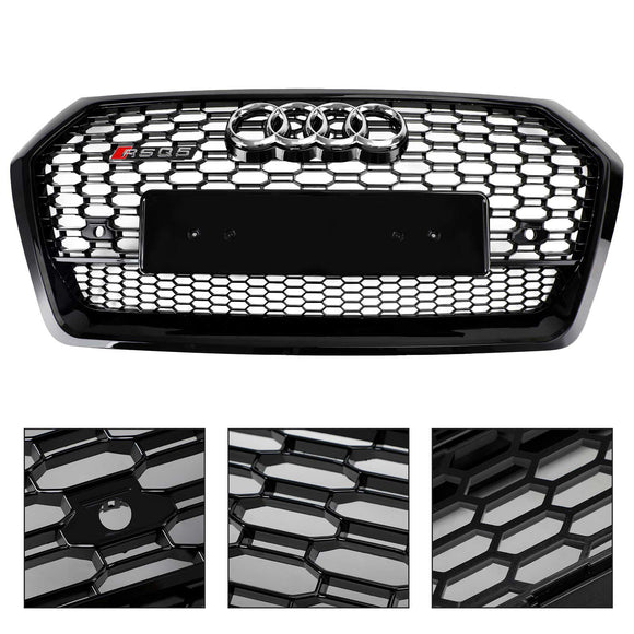 2018-2020 Audi Q5 SQ5 Grille avant en nid d'abeille Grille de remplacement de style RSQ5 Grille noire