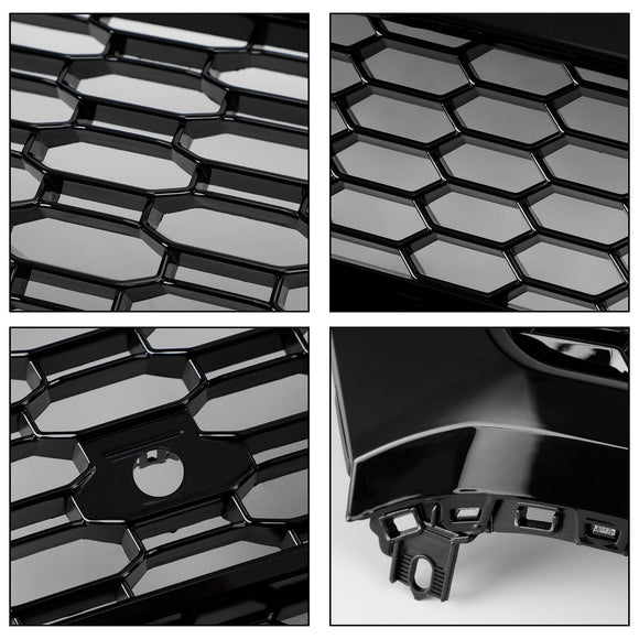 2018-2020 Audi Q5 SQ5 Grille avant en nid d'abeille Grille de remplacement de style RSQ5 Grille noire