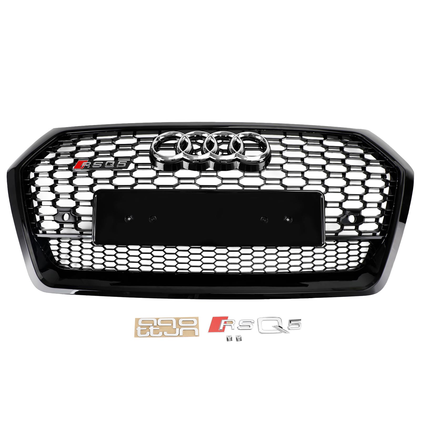 Grille de calandre en nid d'abeille avant Audi Q5 SQ5 2018-2020 Grille de remplacement de style RSQ5 Grille noire